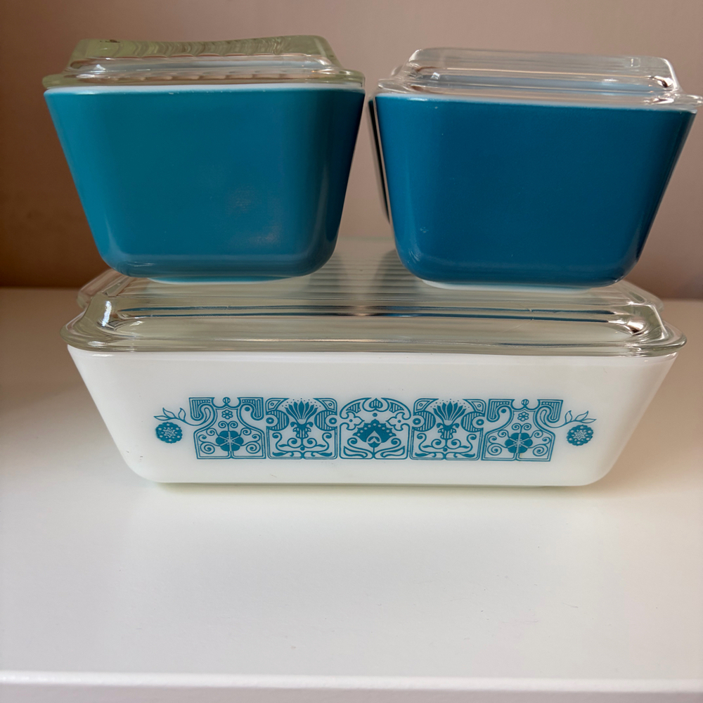 Pyrex Refrigerator Set Horizon Blue